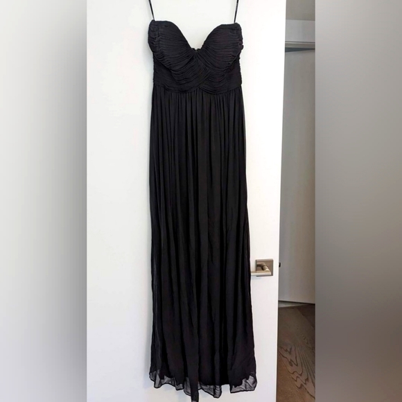 Donna Morgan Lauren Dress Black Maxi Chiffon Size 0 - Picture 1 of 4